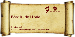 Fábik Melinda névjegykártya