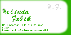 melinda fabik business card